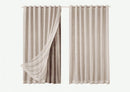 Cortina Microfibra Com Voil 3,00x2,50 Para Varão Duplo