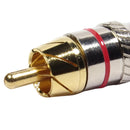 Conector Linha Rca Macho Metal Vermelho Storm 10 Unidades