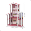 Casa De Bonecas Infantil Completa Branco Rosa