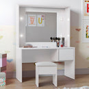 Penteadeira Infantil Diana Led E Banqueta Branco
