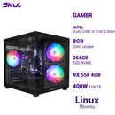 Computador 3000 Core I3 4160 3.60ghz Mem 8gb Ddr3 Ssd 256gb Nvme Rx 550 4gb Fonte 400w Linux Ubuntu