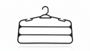 Cabide Preto Para Calças 3 Divisórias Reforçado Organiza Closet Luxo