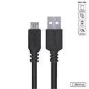 Cabo Micro Usb Para Usb A 2.0 - Preto - 2 Metros - Pmuap-2