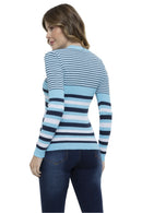 Blusa Tricot Manga Longa Listra Gola V