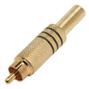 PLUG ESPECIAL RCA DOURADO PRETO COM MOLA 6,00 MM - PC / 10