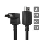 Cabo Hdmi 2.1 Pcyes Conector 90º Vertical - Preto - 2 Metros - Ph21-2v-d