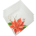 Kit 4 Guardanapos De Tecido Flor Natal 40cmx40cm - UN / 4
