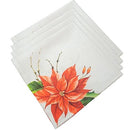 Kit 4 Guardanapos De Tecido Flor Natal 40cmx40cm - UN / 4