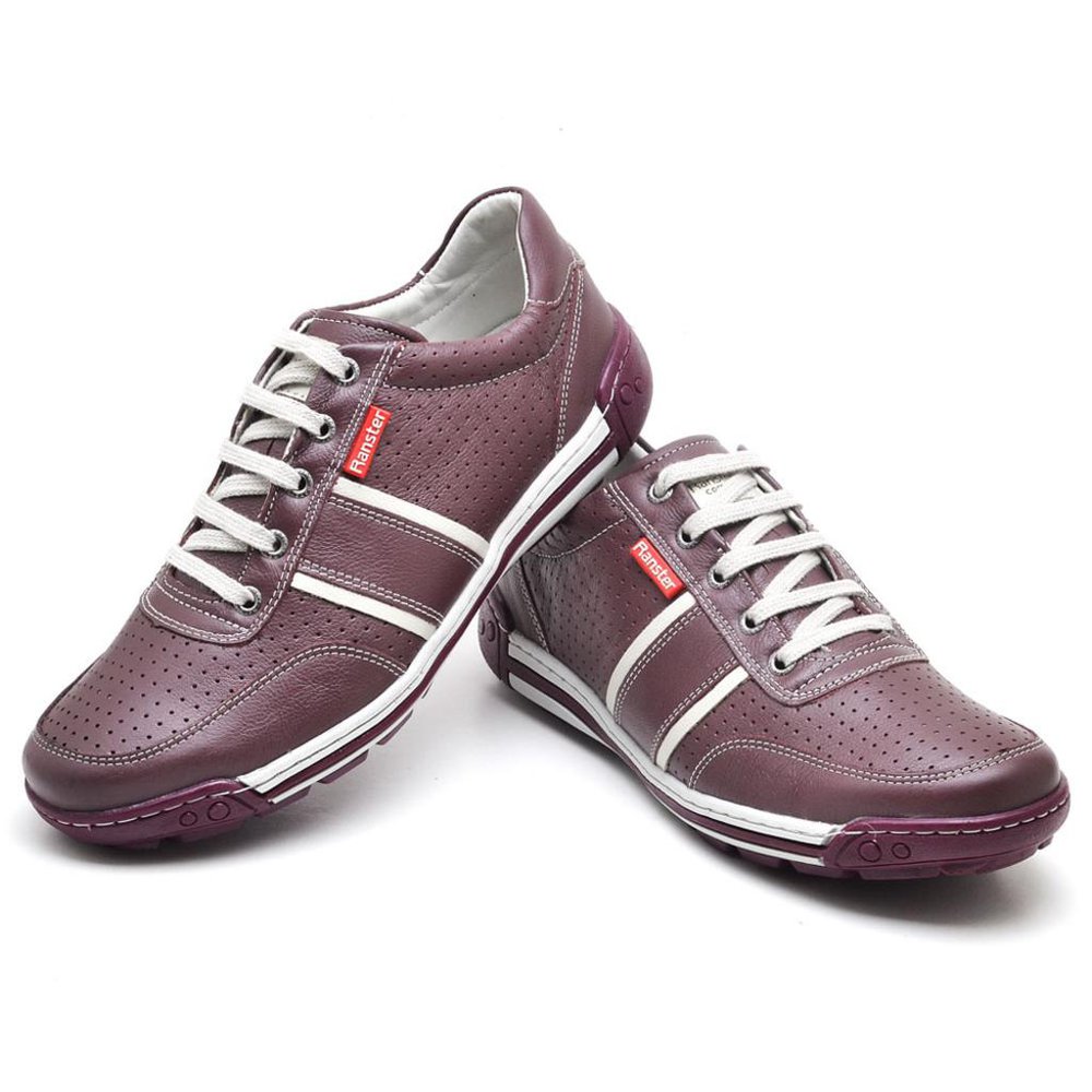 Sapatênis Casual Conforto Couro Vermelho - RT3004FLOBDO