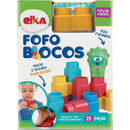 Brinquedo Para Montar Fofo Blocos 15 Peças