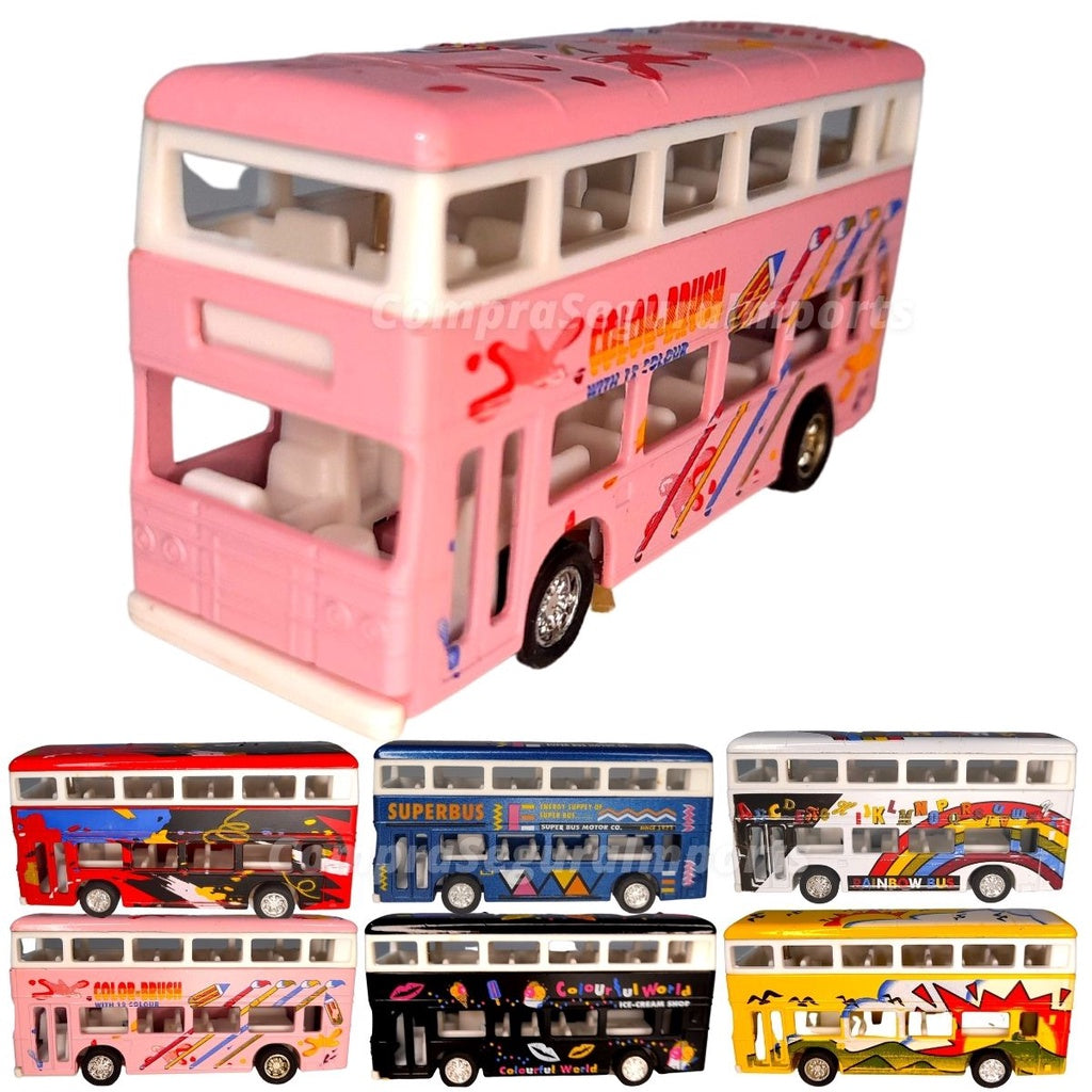 Miniatura ônibus Ferro Rodas De Borracha Fricção