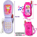 Celular De Brinquedo Musical C/ Luz Botões Telefone Abre