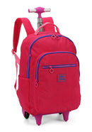 Mochila De Rodinhas Escolar Infantil Pink Up4you Com Pom Pom