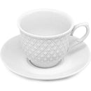 Xícara Para Chá De Porcelana Wembley Branca 150ml - Conjunto Com 12 Peças