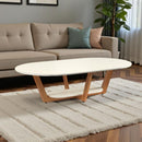 Mesa De Centro Oval Para Sala De Estar Off White Nature