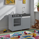 Cozinha De Brinquedo Infantil Mini Cinza Preto