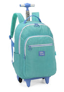 Mochila De Rodinhas Escolar Infantil Verde Up4you Com Pompom