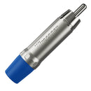 Plug Rca Macho Nickel Azul 10 Un Wireconex