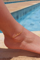Tornozeleira Com Micro Corações Na Corrente Banhado Em Ouro 18k Cor:dourado