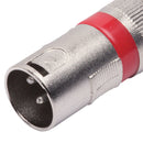 Conector Xlr Macho Linha Vermelho Metalico Storm 05 Unidades