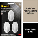 Gancho Plástico Scotch Plast. Extrema Med. C/3 Blister