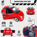 Carrinho Miniatura Fiat 500 Metal Fricção Abre Porta Coleção