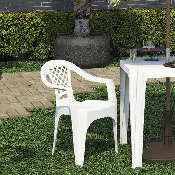 Cadeira de Jardim Plástico 72x50cm Branco Iguape Tramontina
