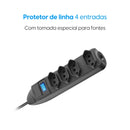 Protetor De Linha 4 Tom. 2p+t Cabo 1,5m Elgin