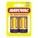 Pilha Zinco Grande D Rayovac - Blister Com 2 Unidades