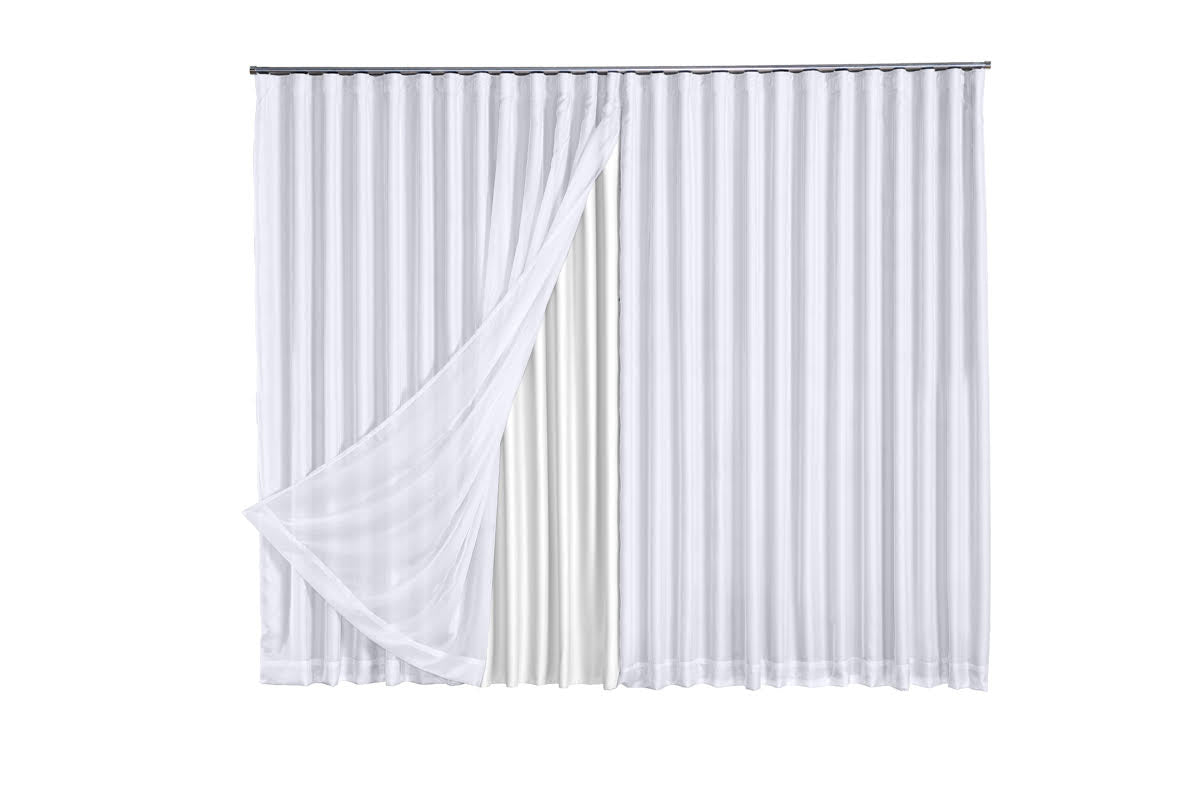 Cortina Blackout Com Voil 2,80x2,30 Para Trilho Suíço