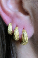 Trio De Brincos Argolinhas Grossas Banhado Em Ouro 18k Cor:dourado