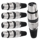 Conector Xlr Femea Linha Preto Corpo Metalico Storm 05 Unidades