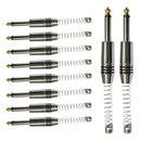 Conector P10 Macho Linha Mono Com Mola Espacada E Ponta Gold Storm 10 Unidades