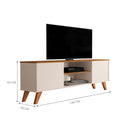 Rack Retro Para Tv Sala Estar 2 Portas Off White Cedro