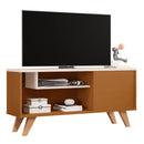 Rack Bancada Retrô Com Nicho 1 Porta Nature Off White