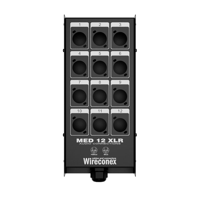 Painel Para Multicabos Sem Conectores 12 Vias Xlr - Wireconex