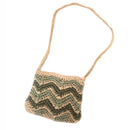 Bolsa Artesanal Lateral Listrada Transversal  Cor:verde