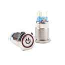 Botão On Off 19mm Prata 220v 3a C/ Led Vermelho 12v Storm