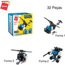 Brinquedo Para Montar Set Bombeiro E Polícia 3 Em 1 Sortido (display Com 10)