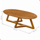 Mesa Centro Oval Para Sala Estilo Nature