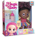 Boneca Magic Baby Negra Com Mecanismo Faz Xixi E Mamadeira