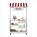 Lojinha Infantil Toldo Com Rodízios Branco Azul Vermelho