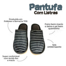Pantufa Feminina com Listras Cinza 40/41