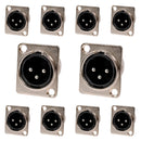Conector Xlr Macho Painel Metal Storm 10 Unidades