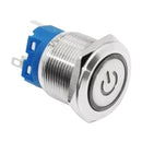 Botão On Off 19mm Prata 220v 3a C/ Led Branco 12v Storm
