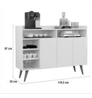 Buffet Aparador 3 Portas Nichos Retro Celta Preto