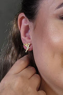 Brinco Fé Com Zircônias Banhado Em Ouro 18k Cor:dourado
