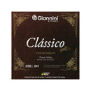 Encordoamento Giannini Clássico P/violão Nylon 65/35 Prateado Média Genwpm