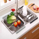 Escorredor De Pia Dobrável Portátil Aço Inox 47x35cm