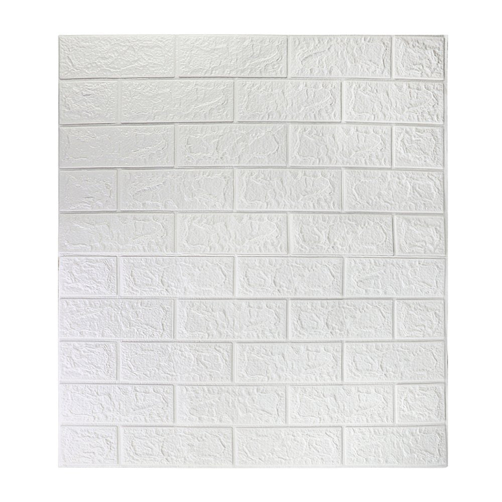Placa Decorativa Papel de Parede Texturizado Branco 70X77cm